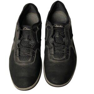 Clarks Womens Black Lace-Up Sneakers 13291 size 9